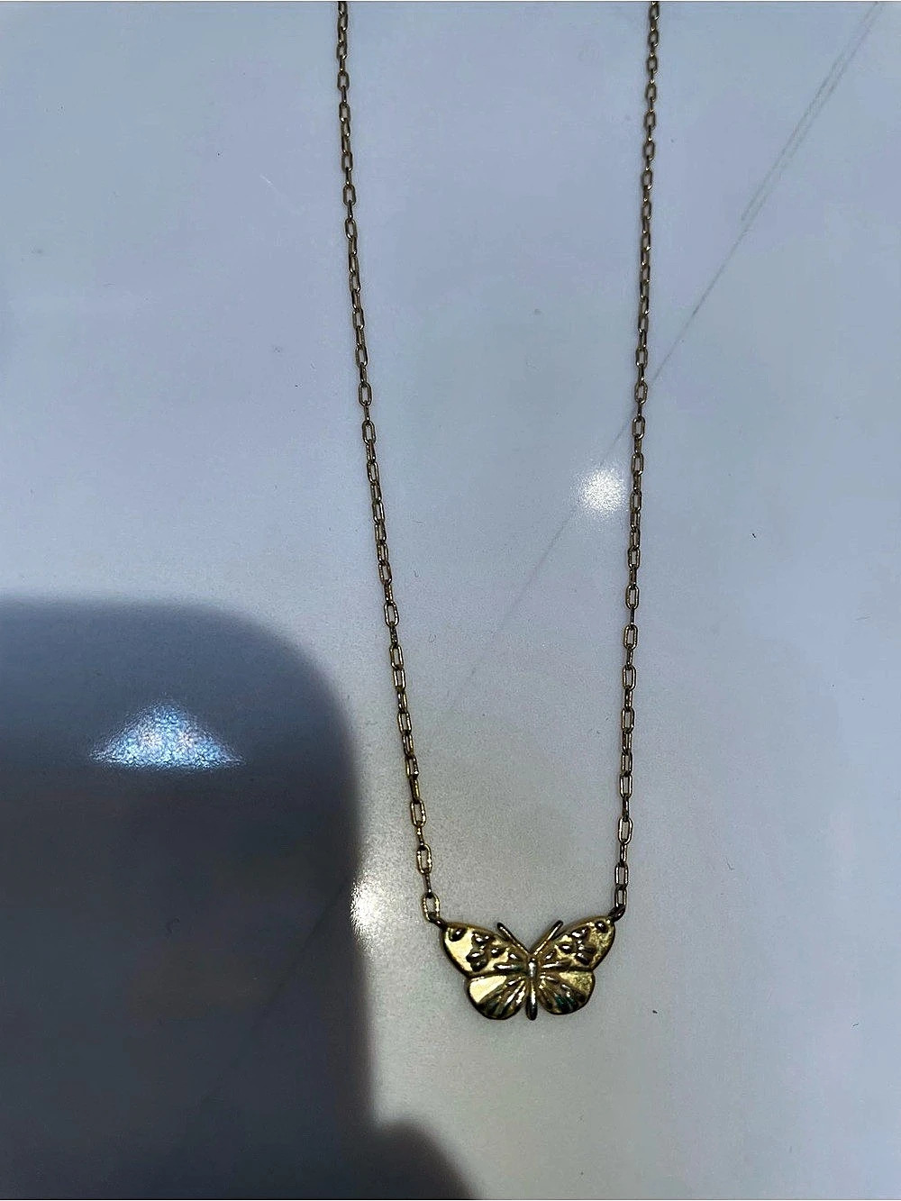 Butterfly Pendant Necklace in Gold